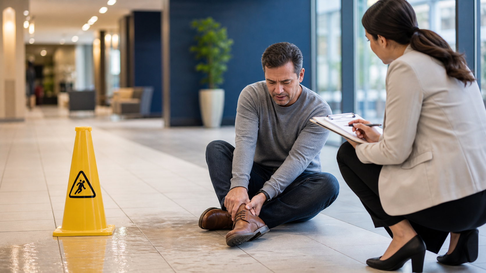 Slip and fall incident review setting